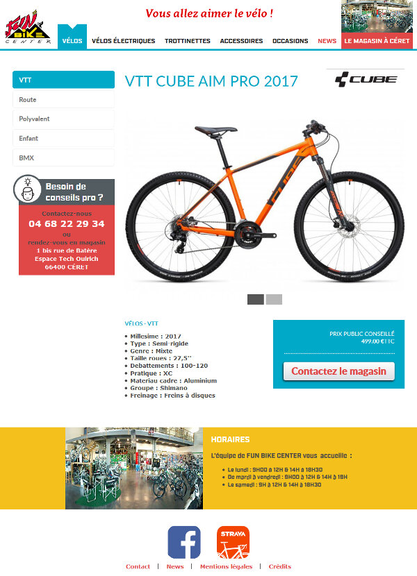 Fun bike center - Boutique de vlos et VAE  Cret (66)